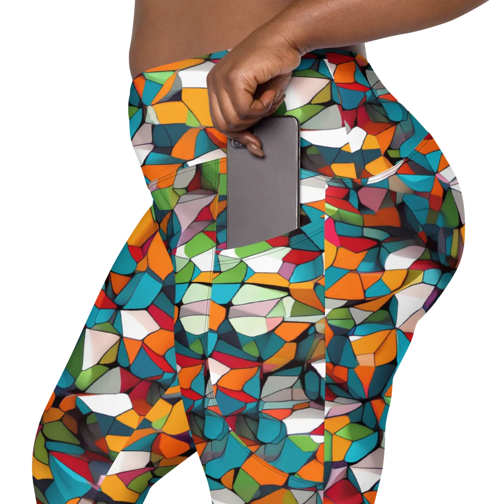 Chromatic Mosaic on Leggings with Pockets — Product details 2