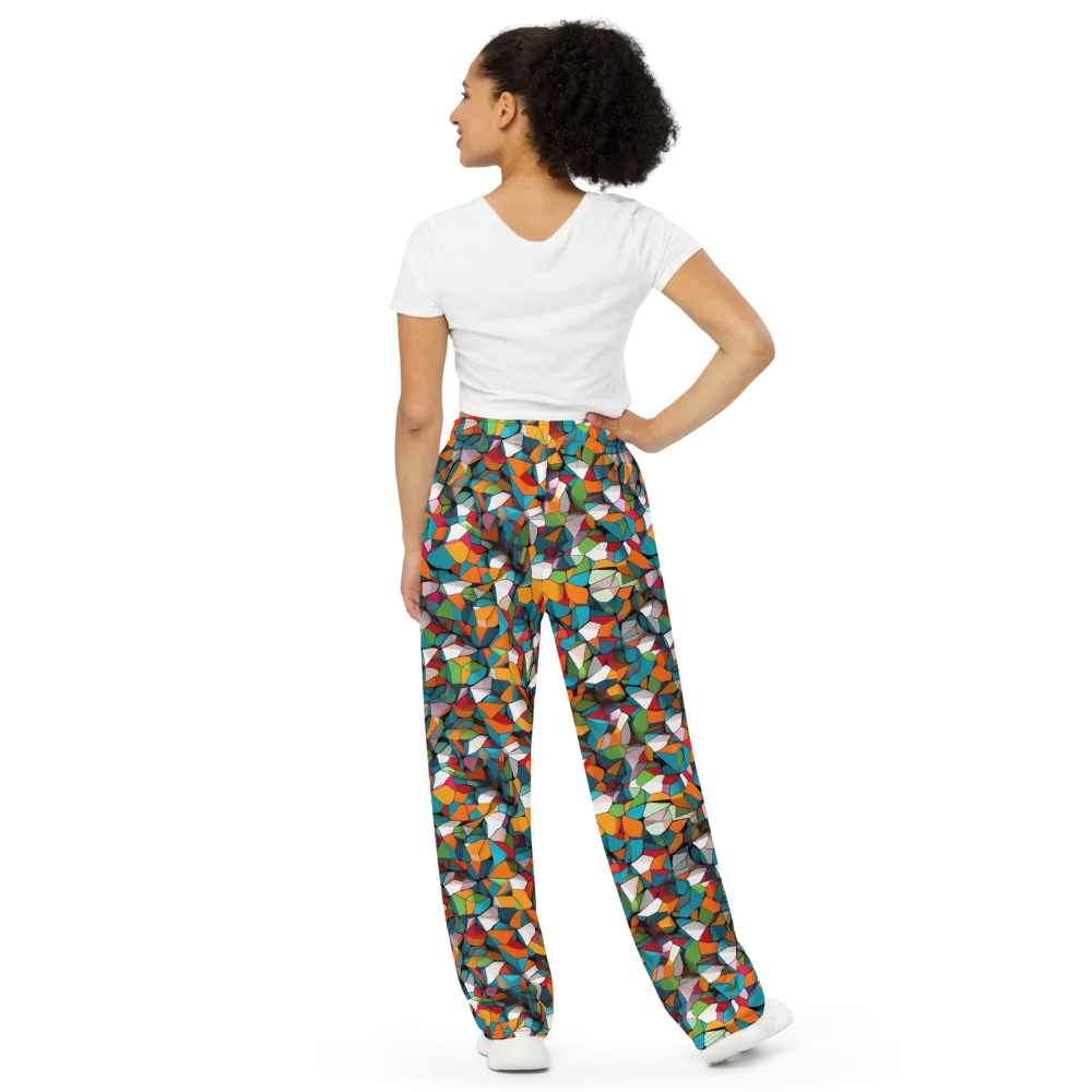 Chromatic Mosaic on Wide-Leg Pants — Back