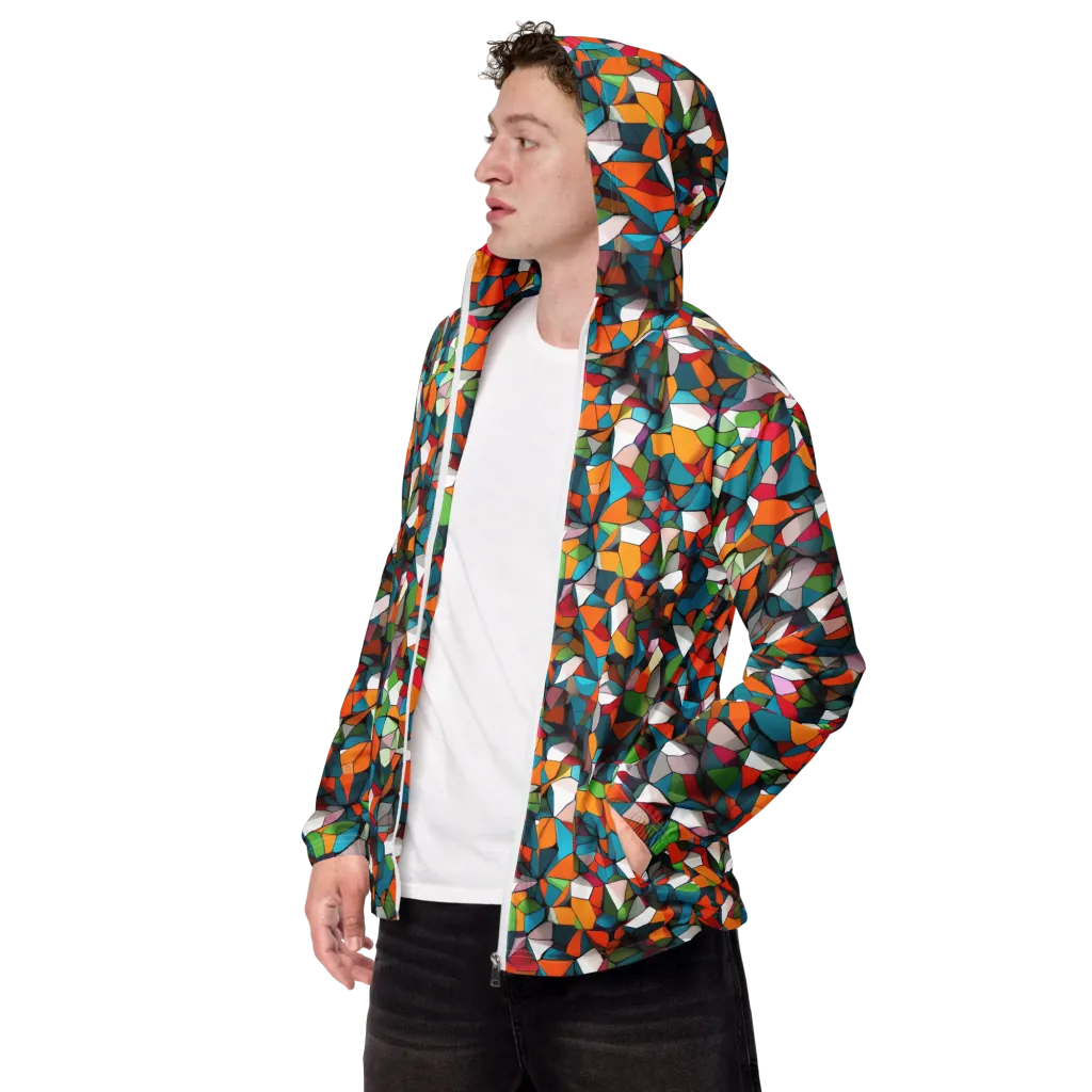 Chromatic Mosaic on Men's Windbreaker — Left Front