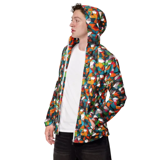 Chromatic Mosaic on a Men's Windbreaker