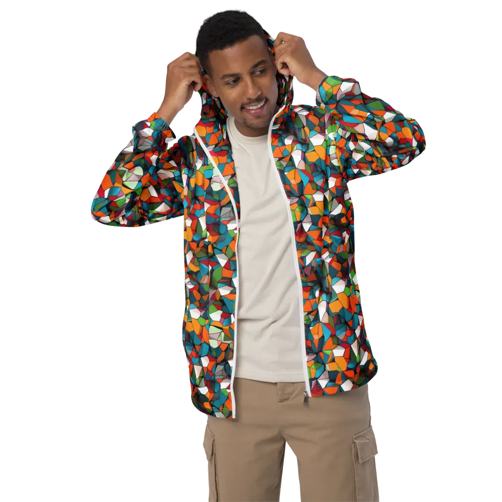 Chromatic Mosaic on Men's Windbreaker — Front
