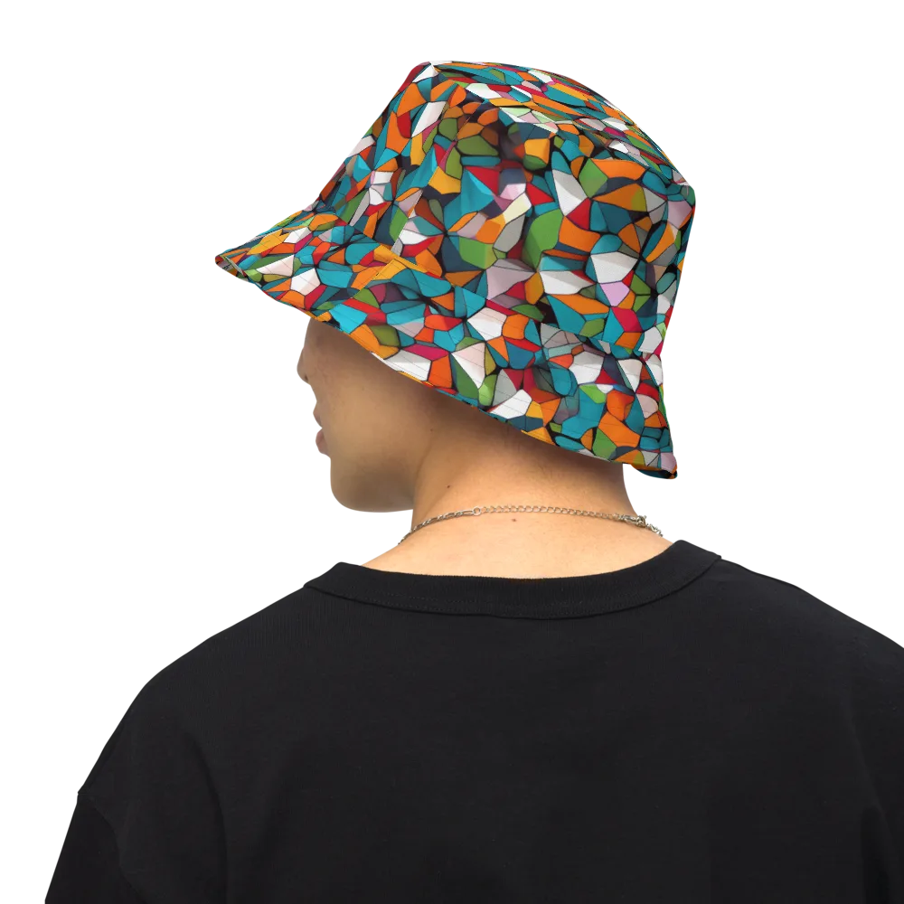 Chromatic Mosaic on Reversible Bucket Hat — Back Inside
