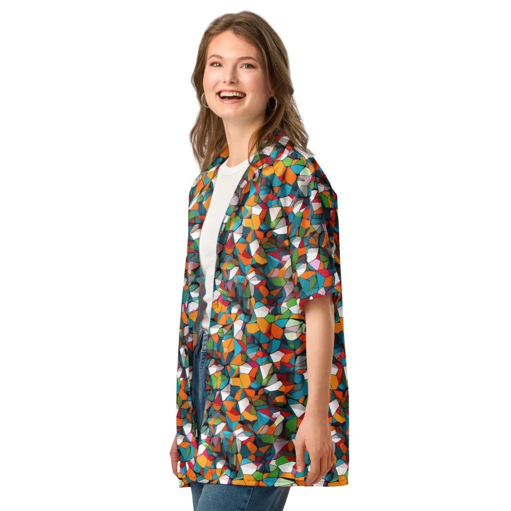 Chromatic Mosaic on Button Shirt — Left Front