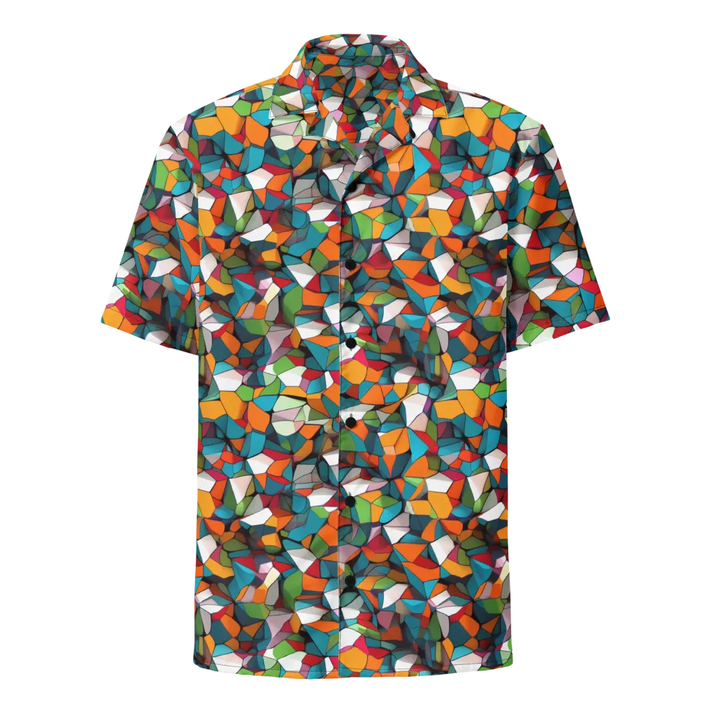 Chromatic Mosaic on Button Shirt — Front