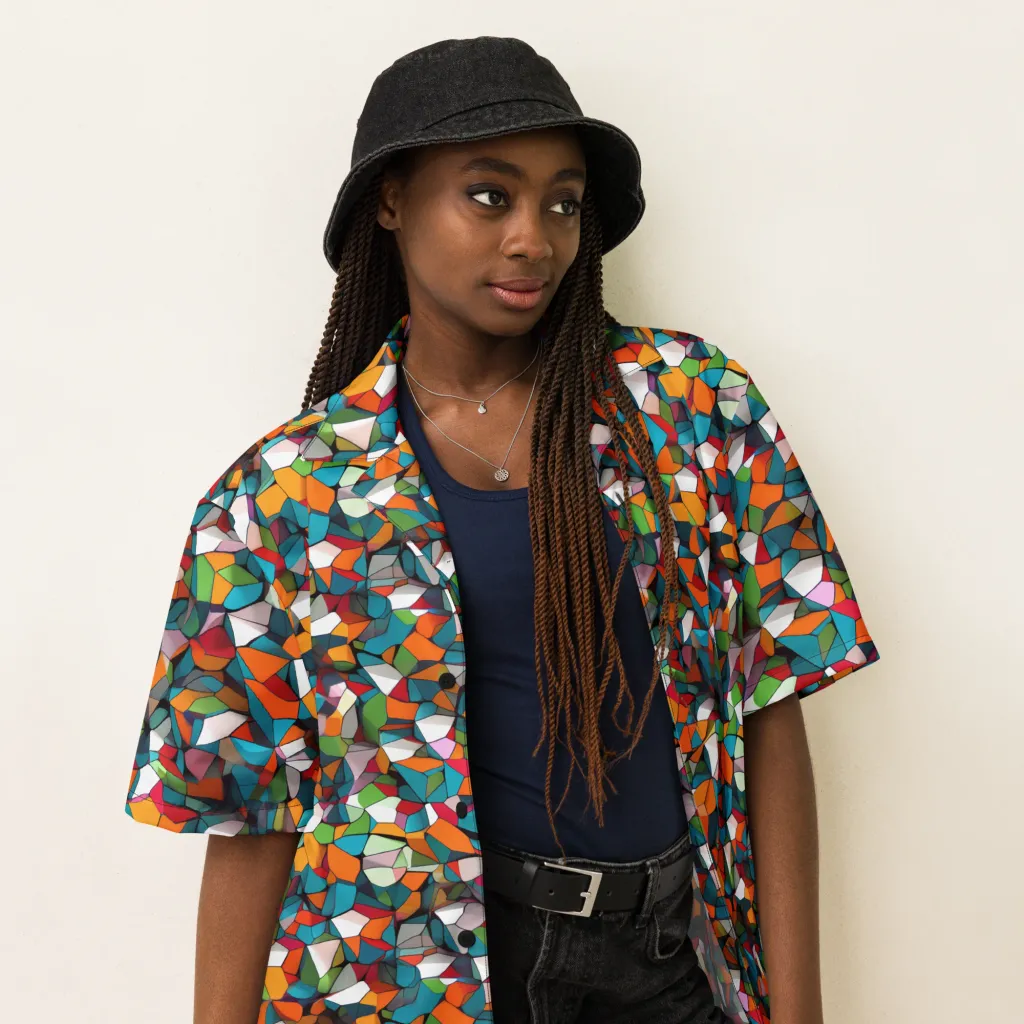 Chromatic Mosaic on Button Shirt — Right Front