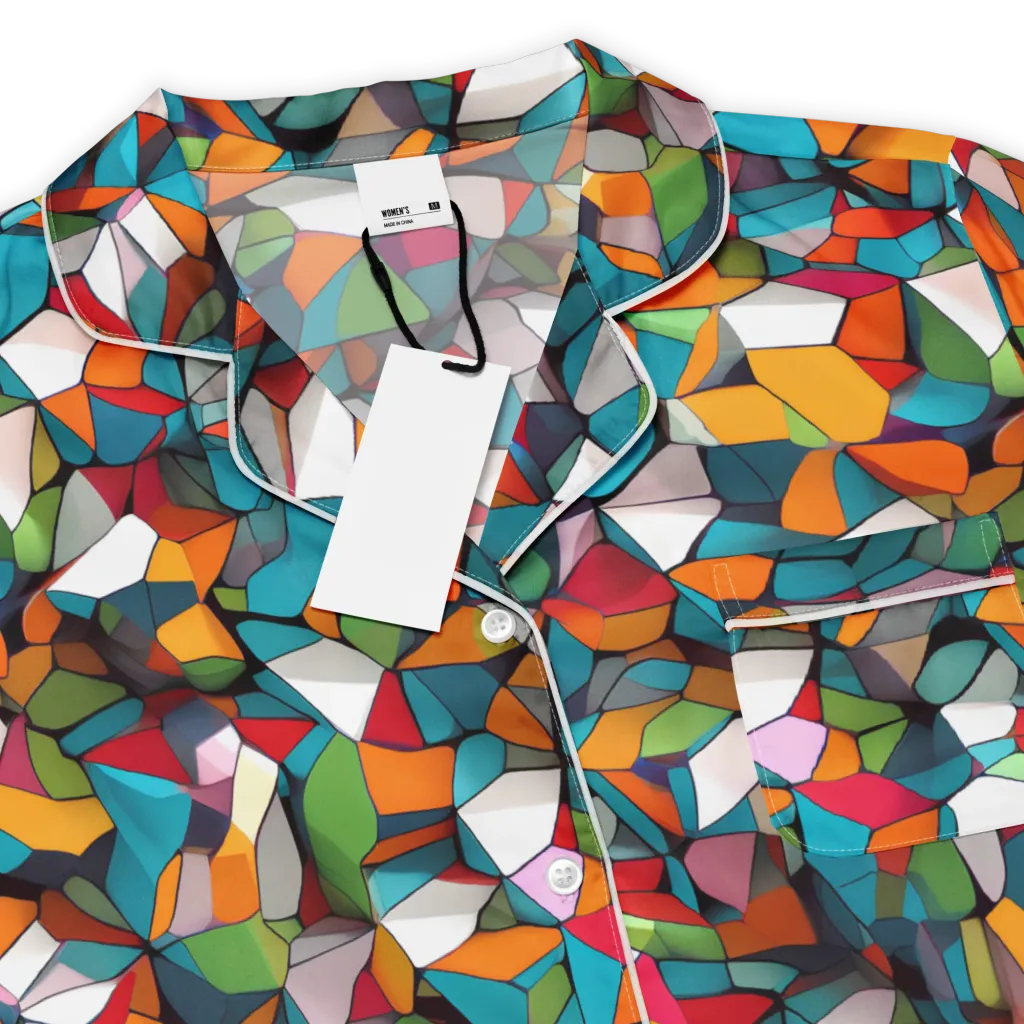 Chromatic Mosaic on Women's Short Sleeve Pajama Top — Product details