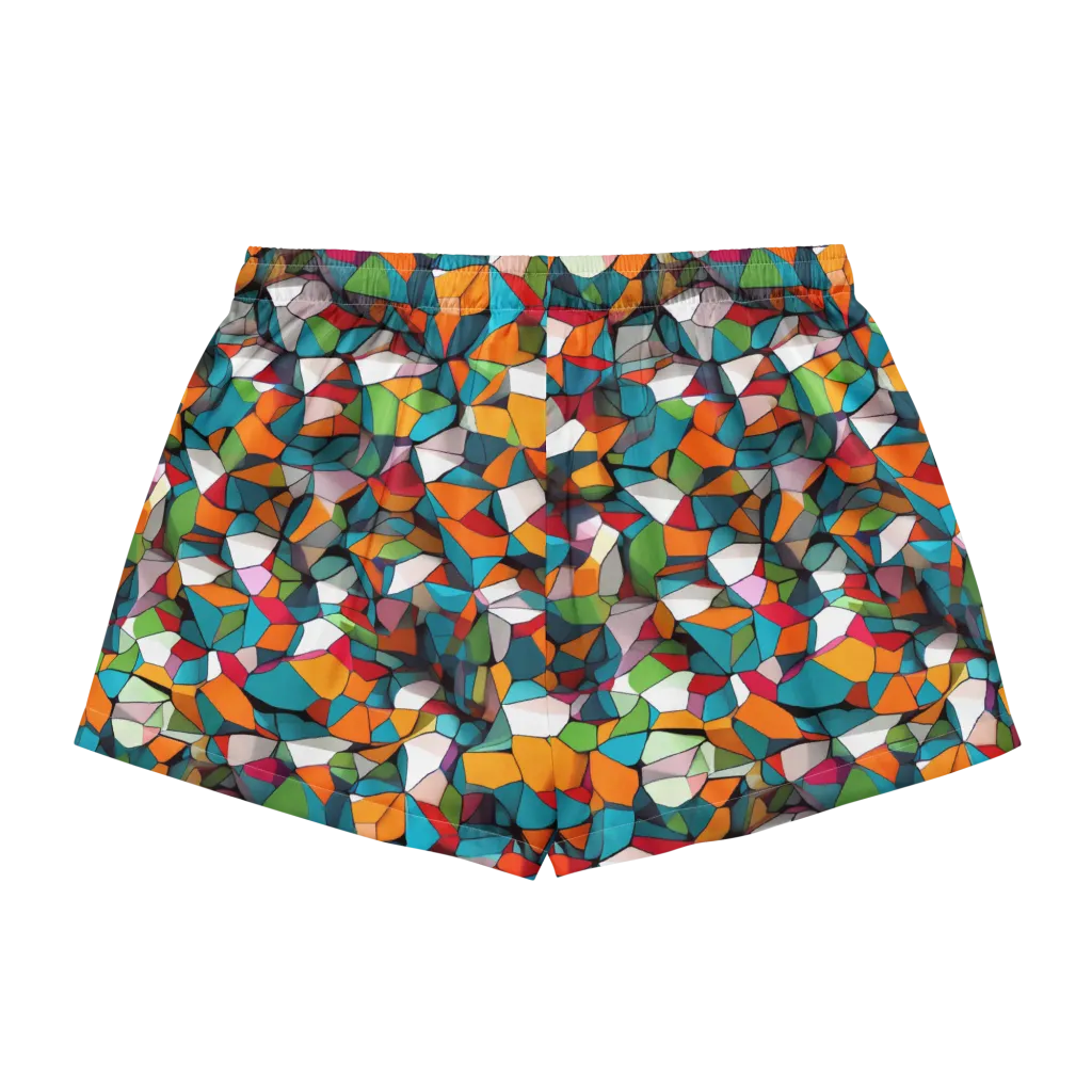 Chromatic Mosaic on Women's Pajama Shorts — Back