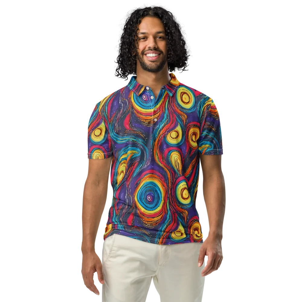 Painted Planets on Men's Slim Fit Polo Shirt — Front