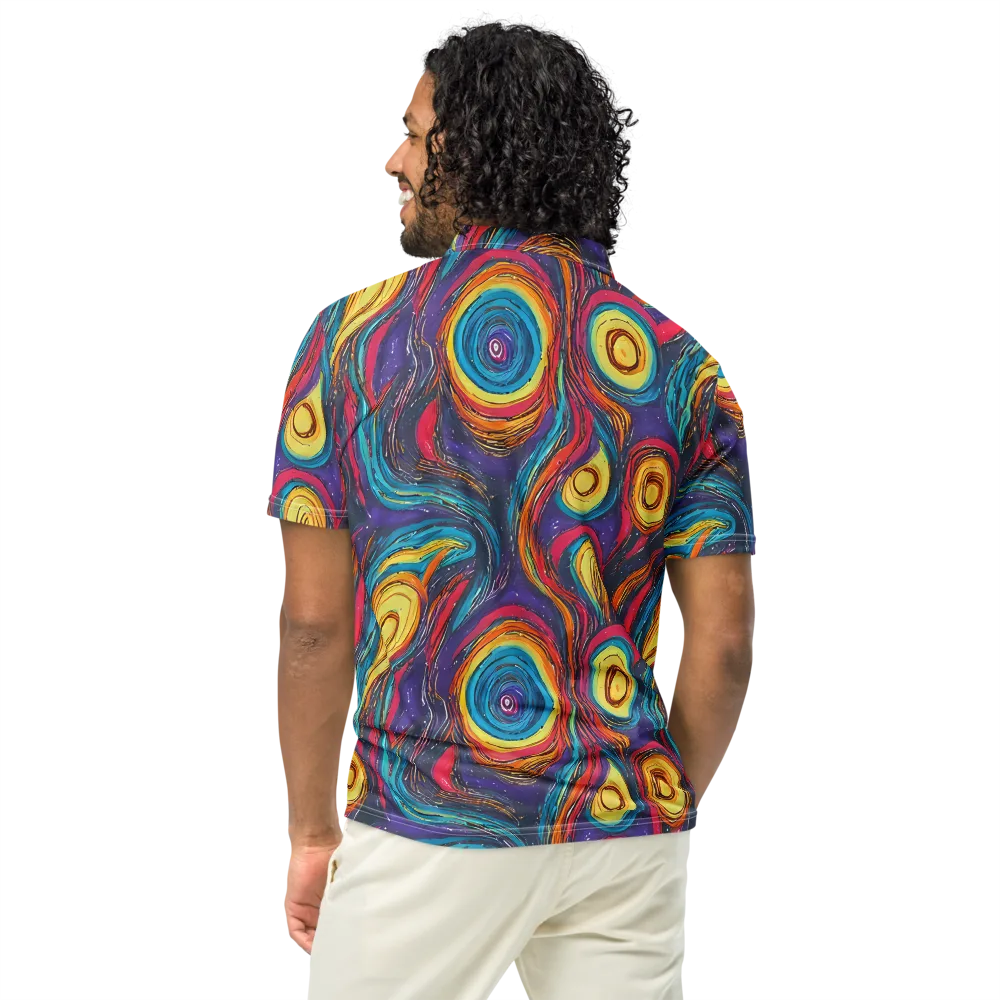Painted Planets on Men's Slim Fit Polo Shirt — Back