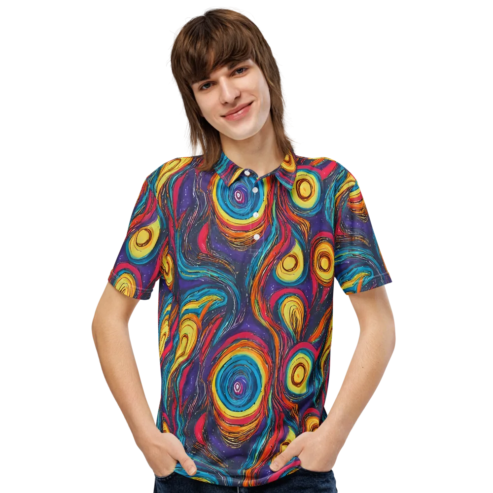 Painted Planets on Men's Slim Fit Polo Shirt — Front