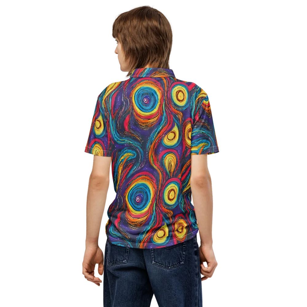 Painted Planets on Men's Slim Fit Polo Shirt — Back