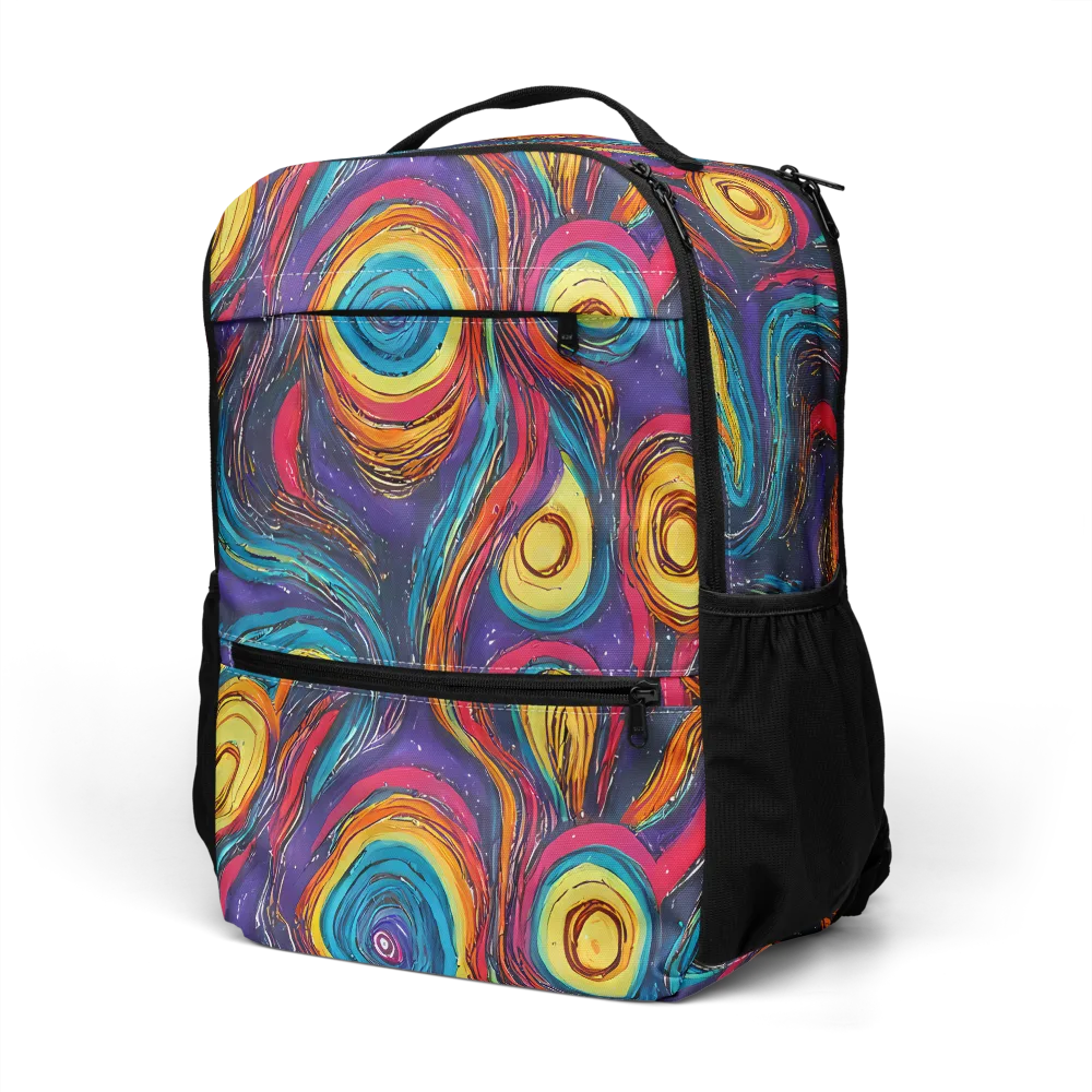 Painted Planets on Utility Backpack — Left Front