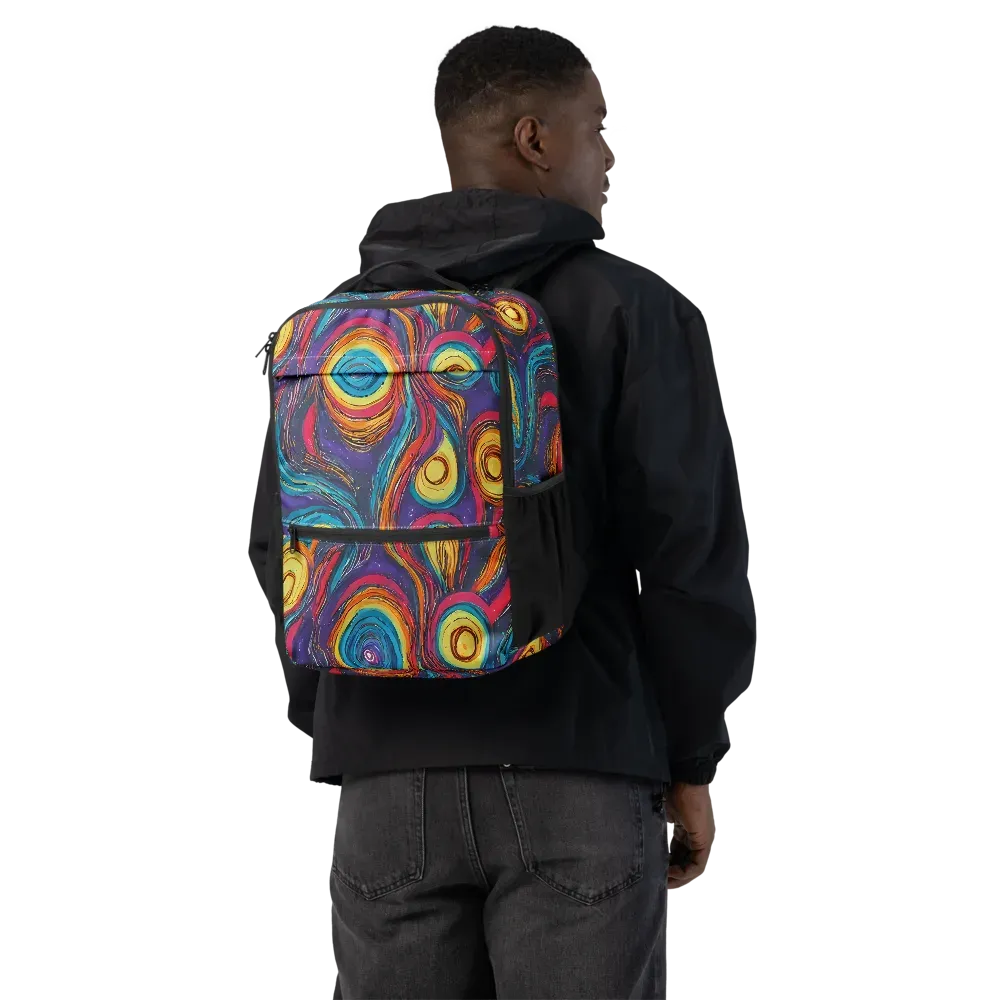 Painted Planets on Utility Backpack — Back
