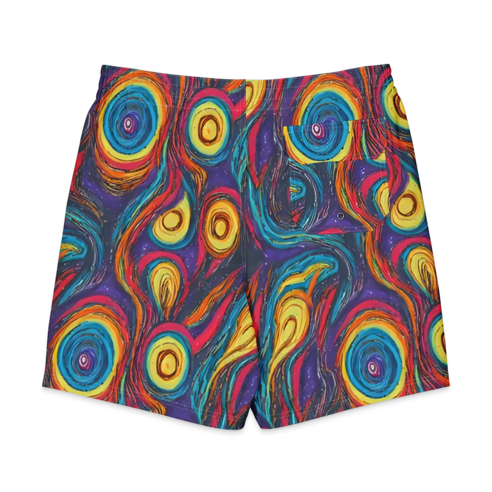 Painted Planets on Men's Board Shorts — Back