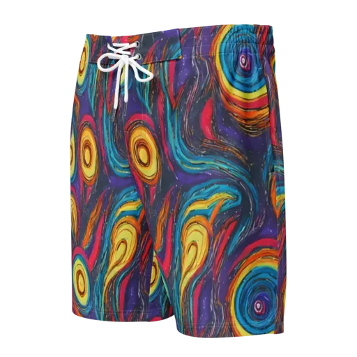 Painted Planets on a Men's Board Shorts