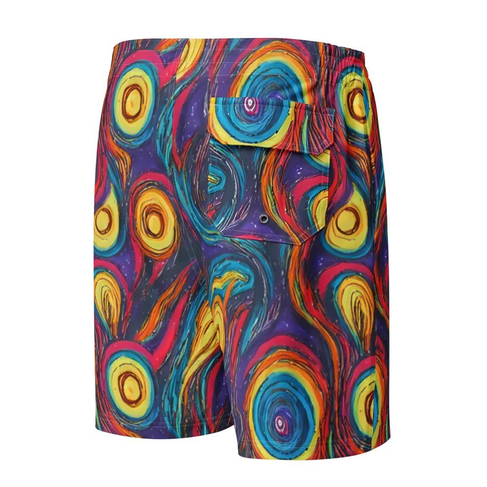 Painted Planets on Men's Board Shorts — Back
