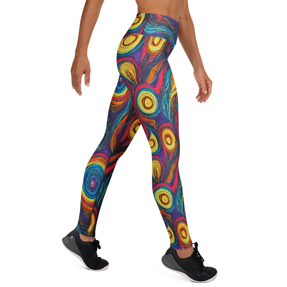Painted Planets on Yoga Leggings — Right