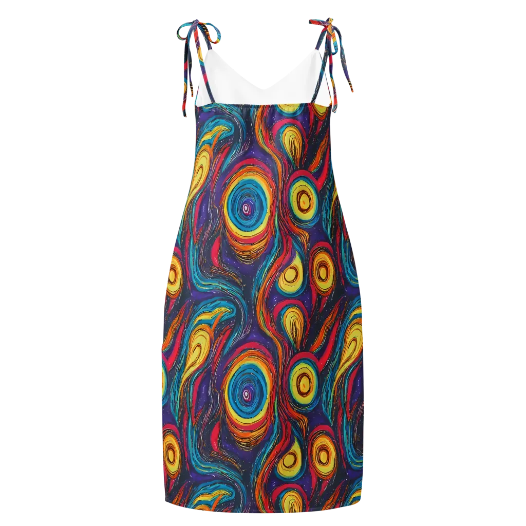 Painted Planets on Slip Dress — Back