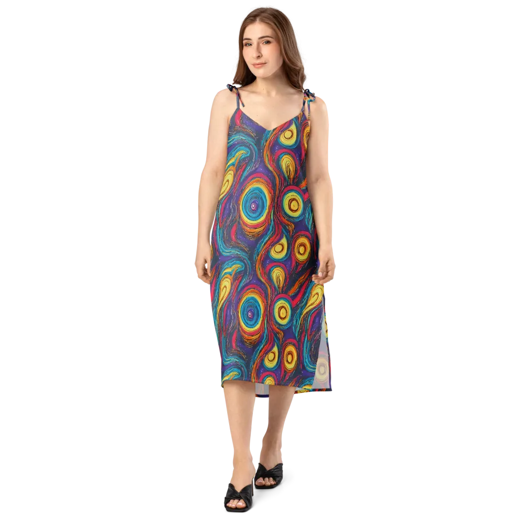 Painted Planets on Slip Dress — Front