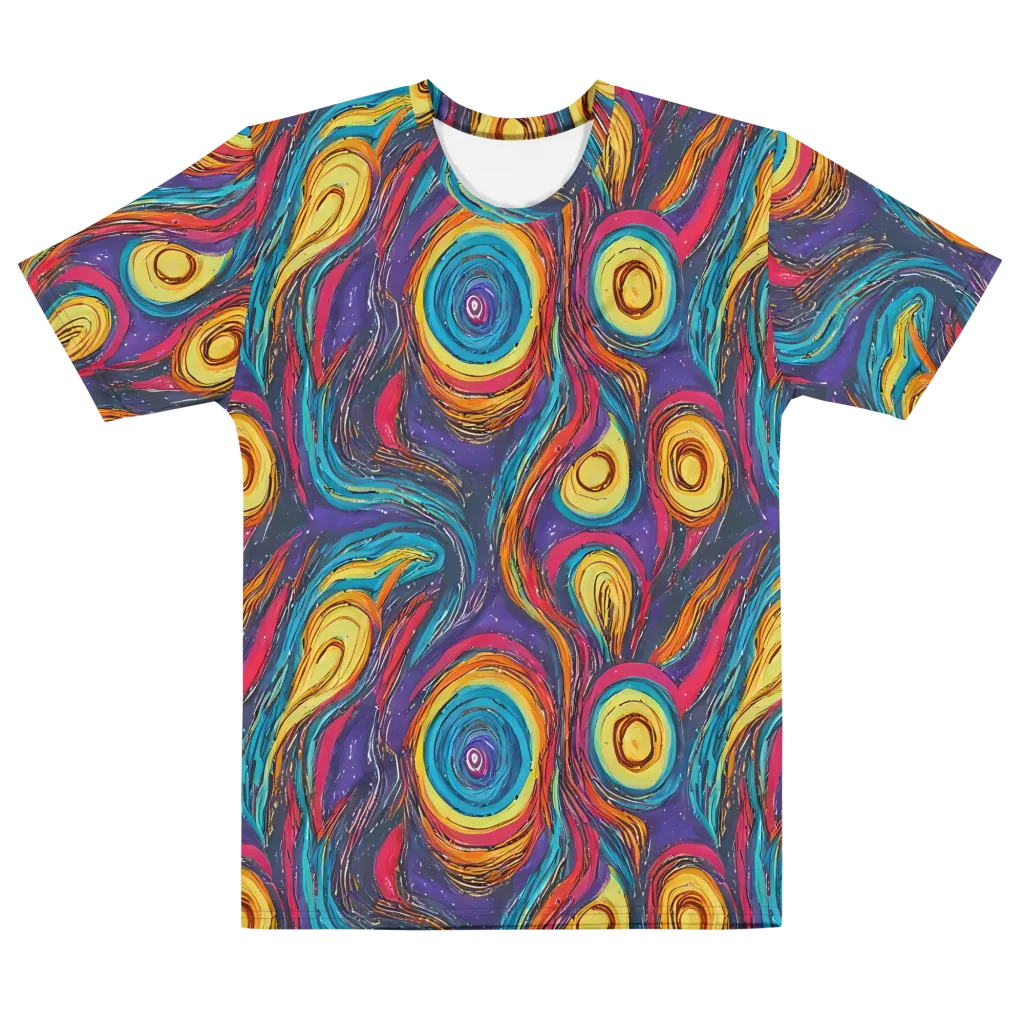Painted Planets on Men's Cotton Crew Neck T-Shirt — Front