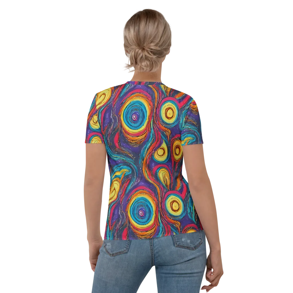 Painted Planets on Women's Crew Neck T-Shirt — Back