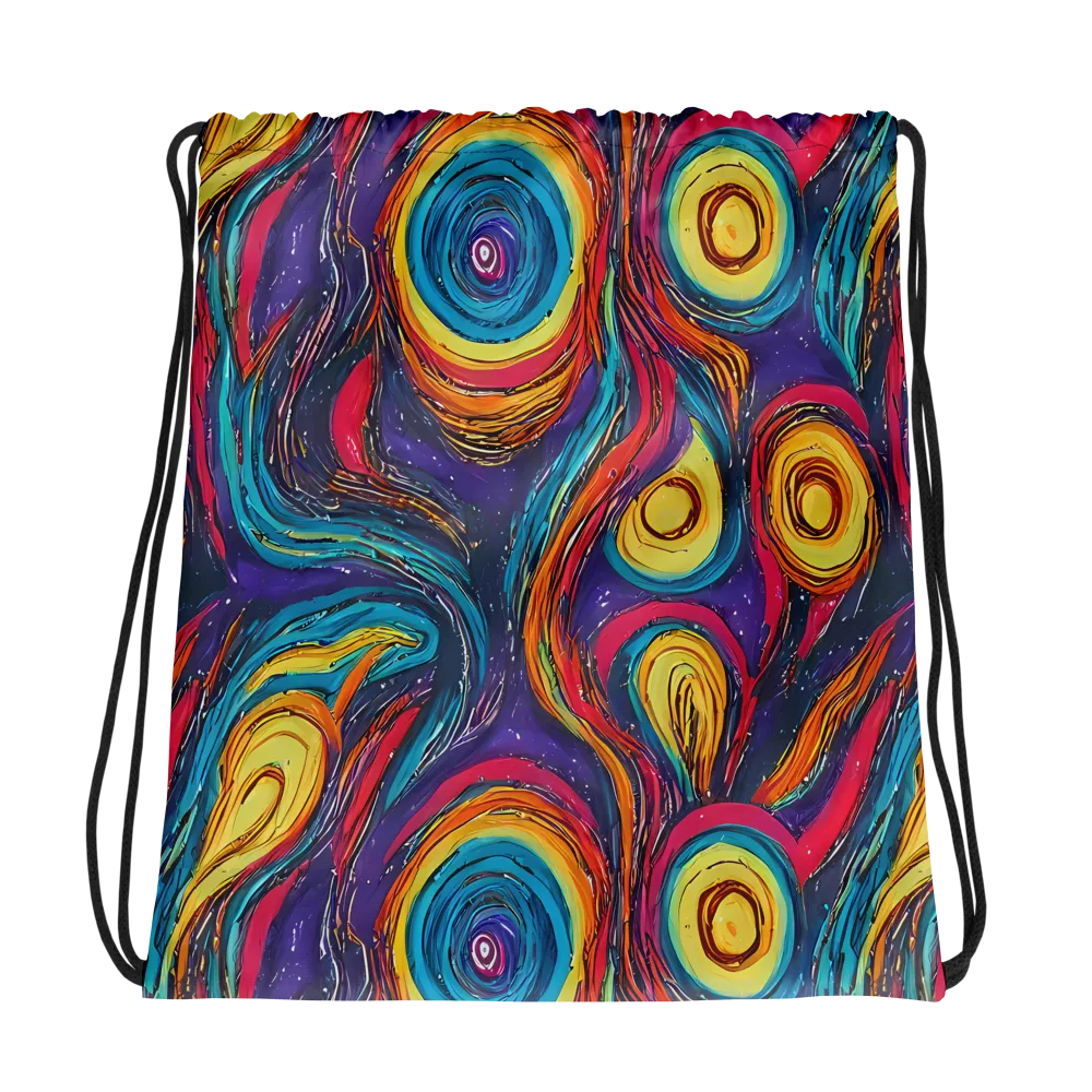 Painted Planets on Drawstring Bag — Photo