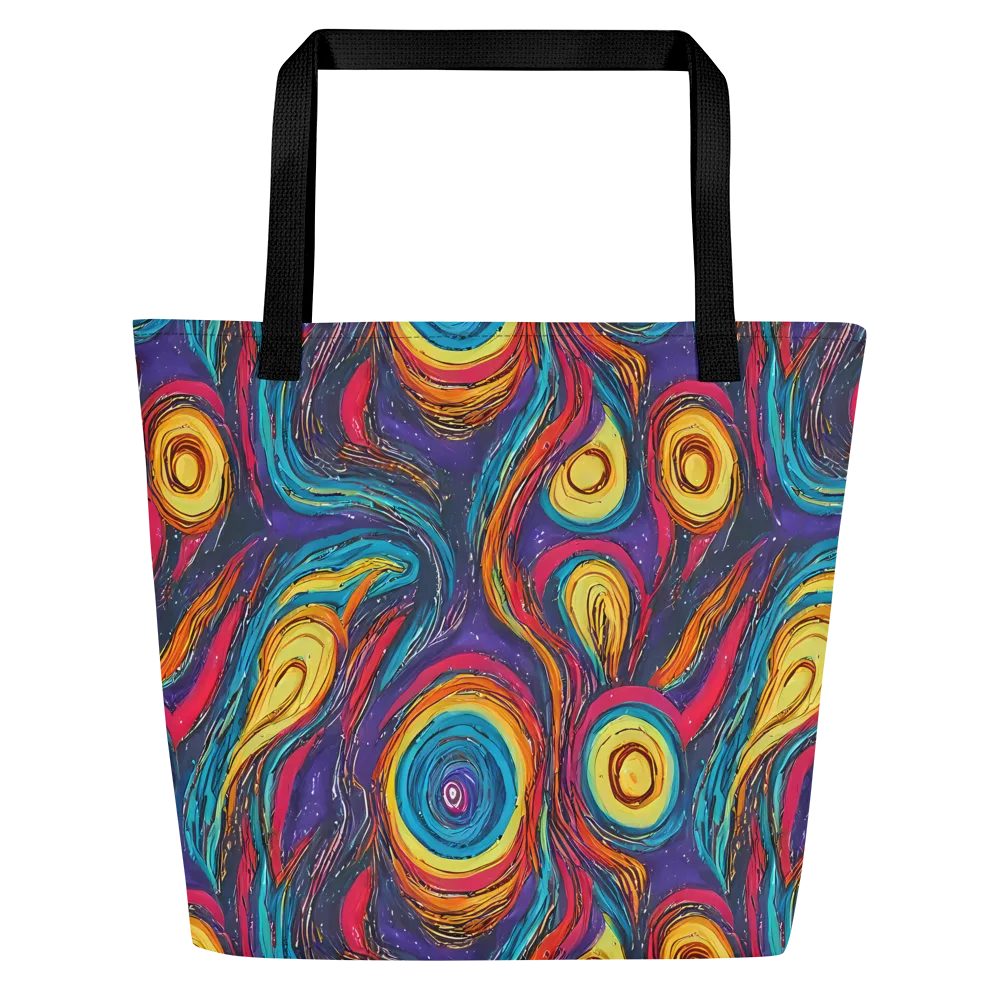 Painted Planets on Large Tote Bag W/ Pocket — Front