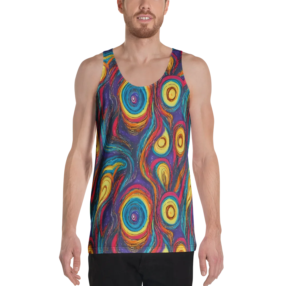 Painted Planets on Men's Tank Top — Front