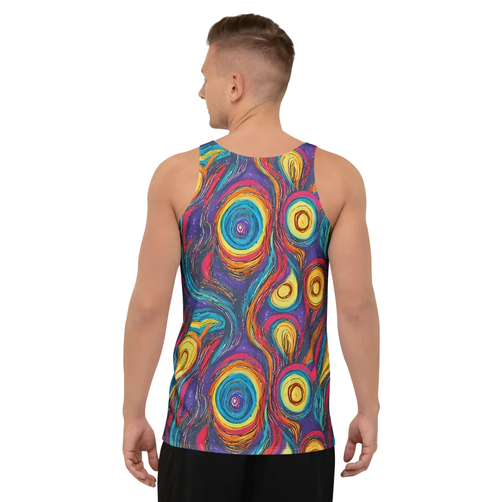 Painted Planets on Men's Tank Top — Back