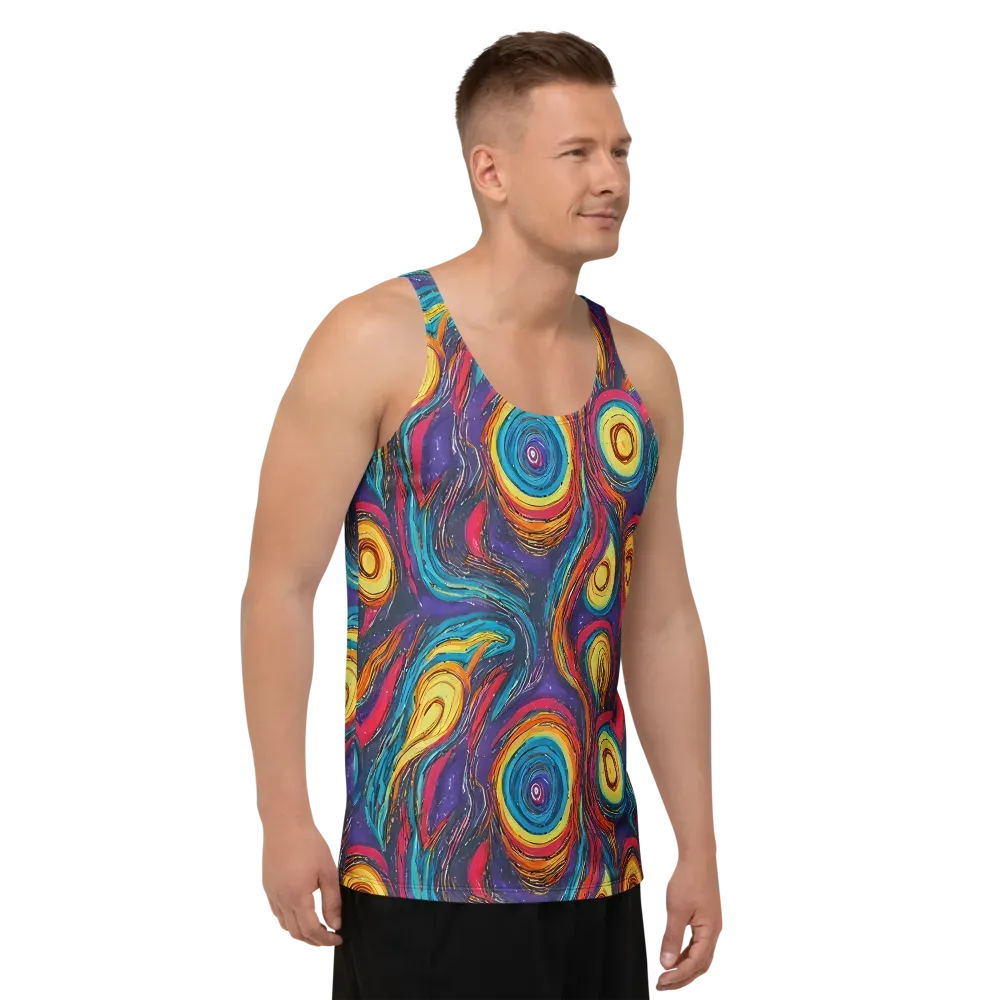 Painted Planets on Men's Tank Top — Right Front