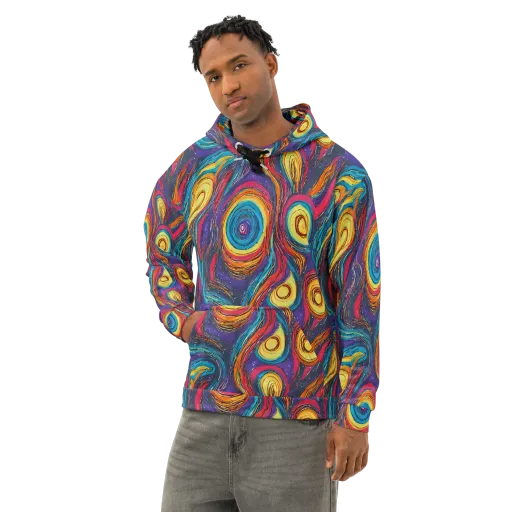 Painted Planets on a Cotton Hoodie