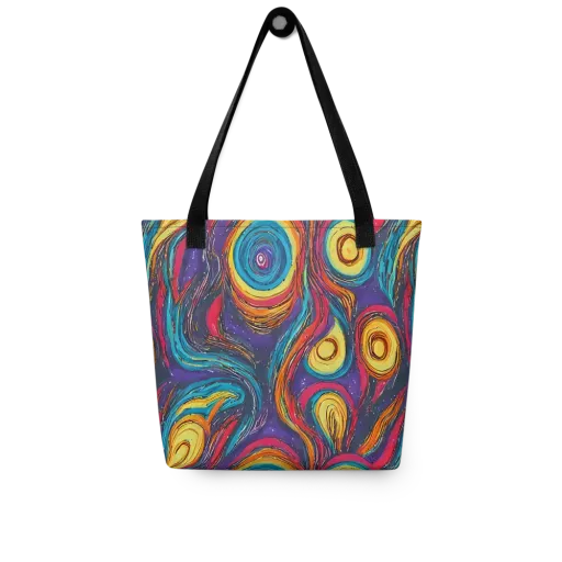 Painted Planets on a Tote Bag