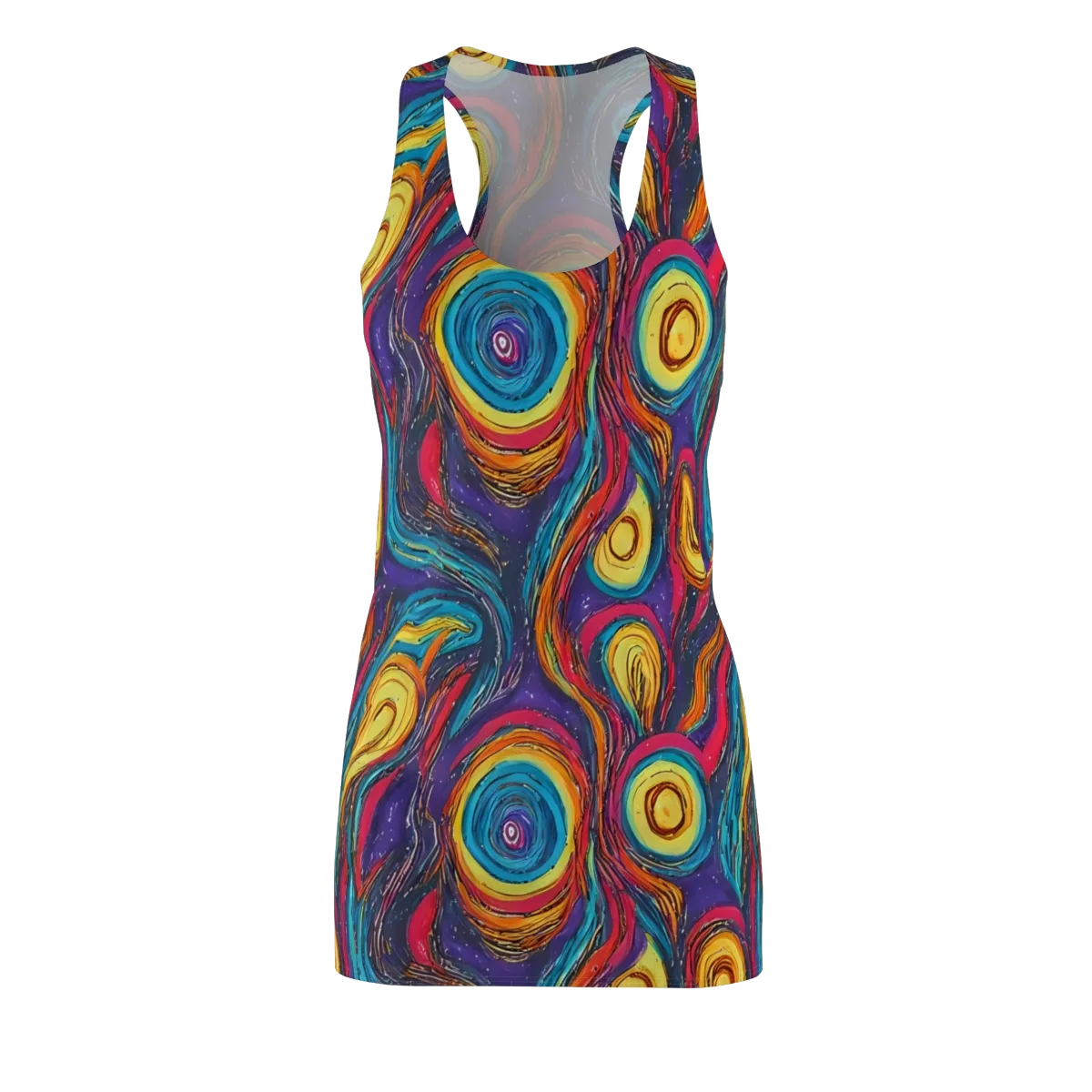 Painted Planets on Racerback Dress — Front
