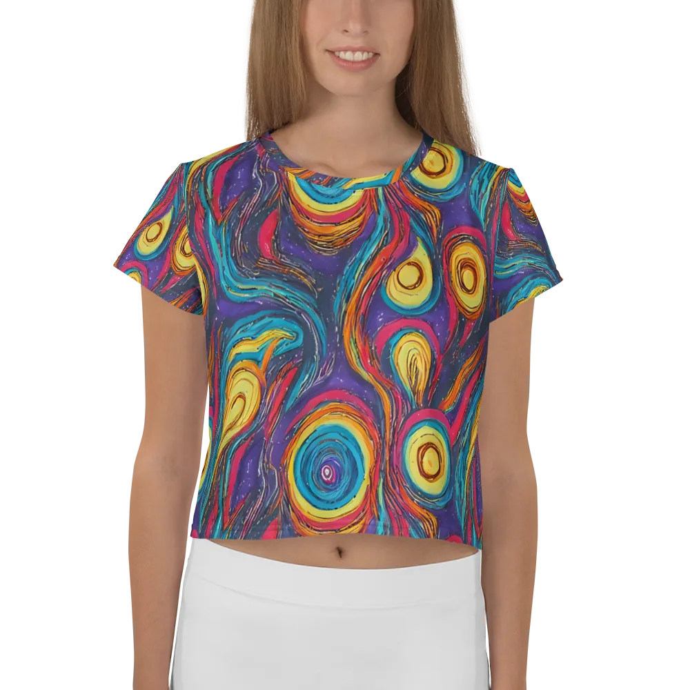 Painted Planets on Crop Tee — Front