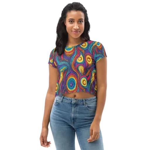 Painted Planets on a Crop Tee
