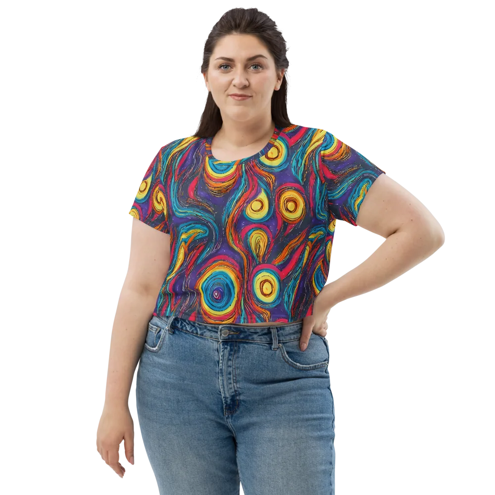 Painted Planets on Crop Tee — Front