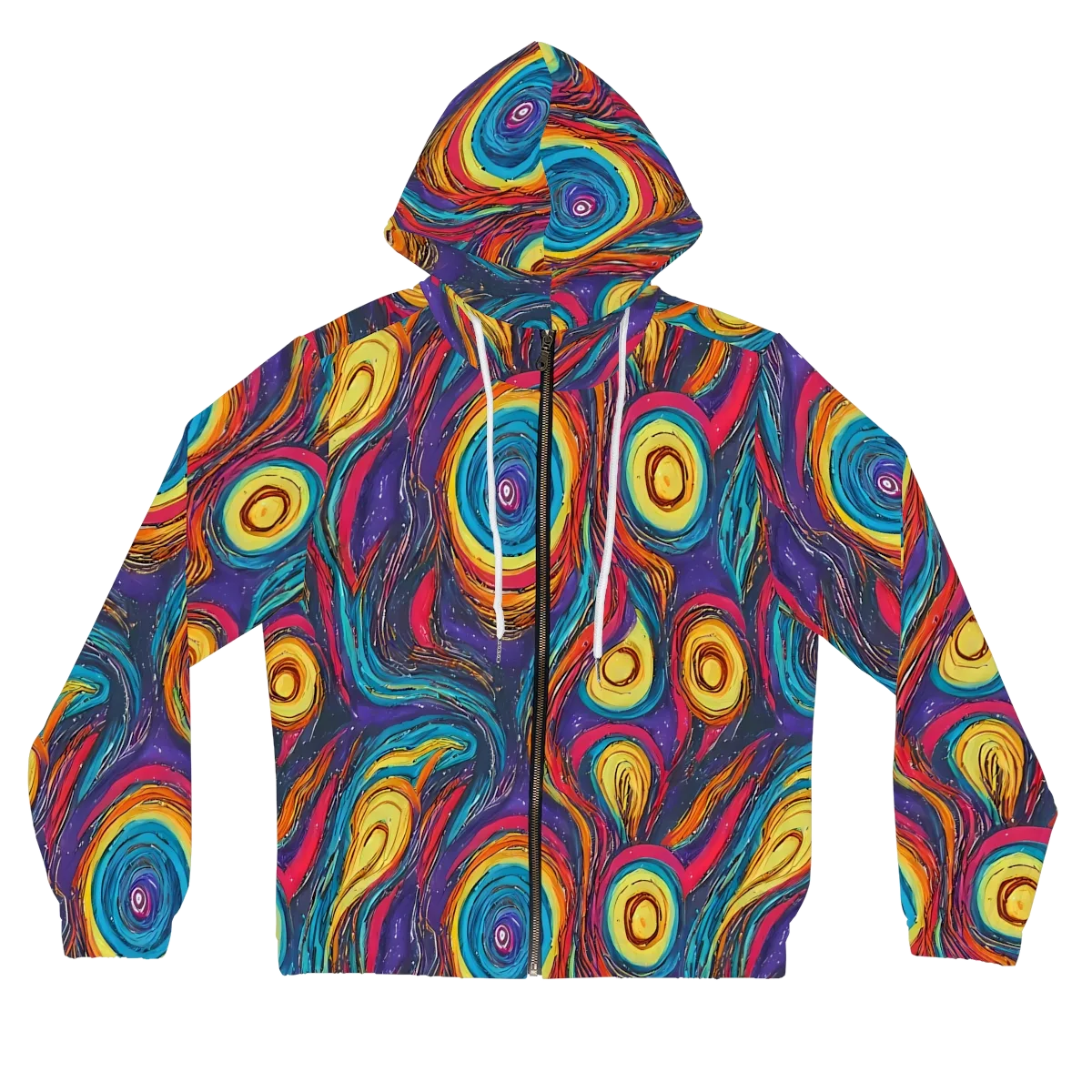 Painted Planets on Women's Full-Zip Hoodie — Front