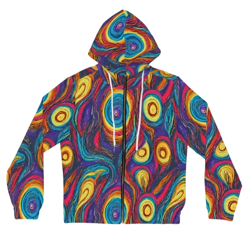 Painted Planets on a Women's Full-Zip Hoodie