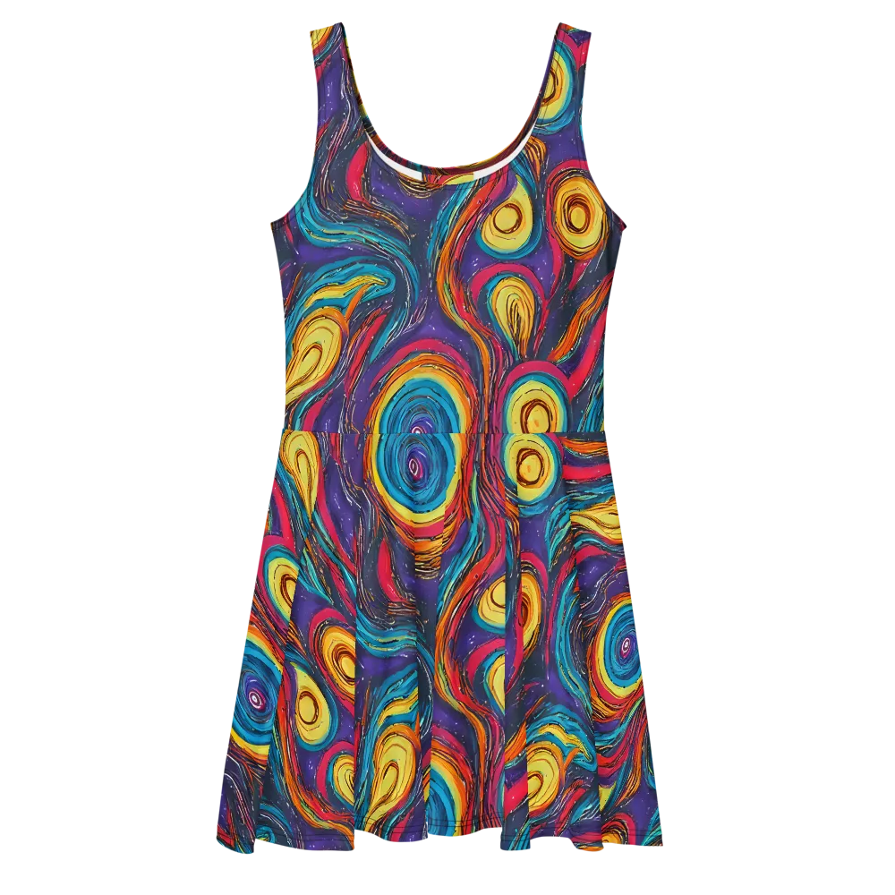 Painted Planets on Skater Dress — Front
