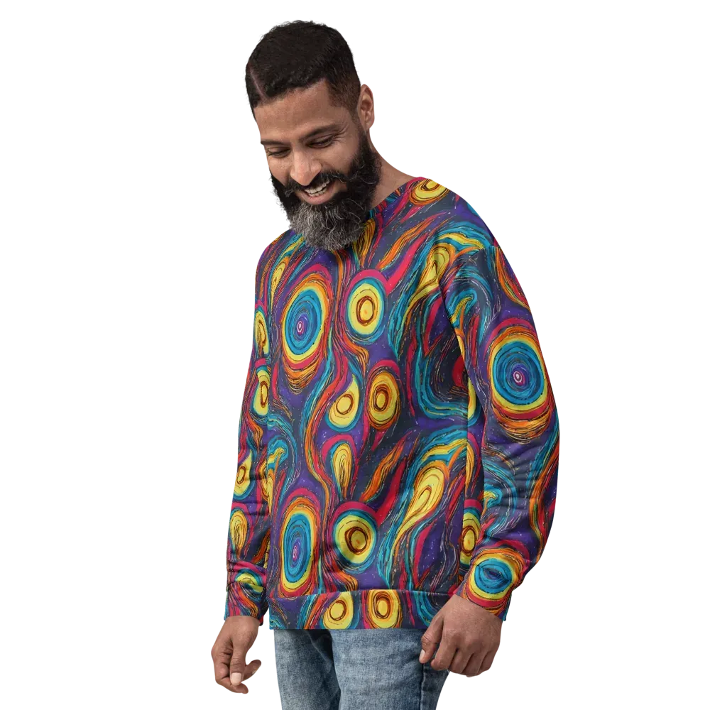 Painted Planets on Sweatshirt — Left Front