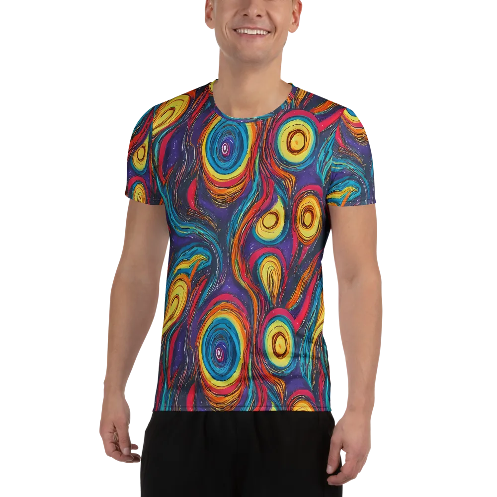 Painted Planets on Men's Athletic T-Shirt — Front