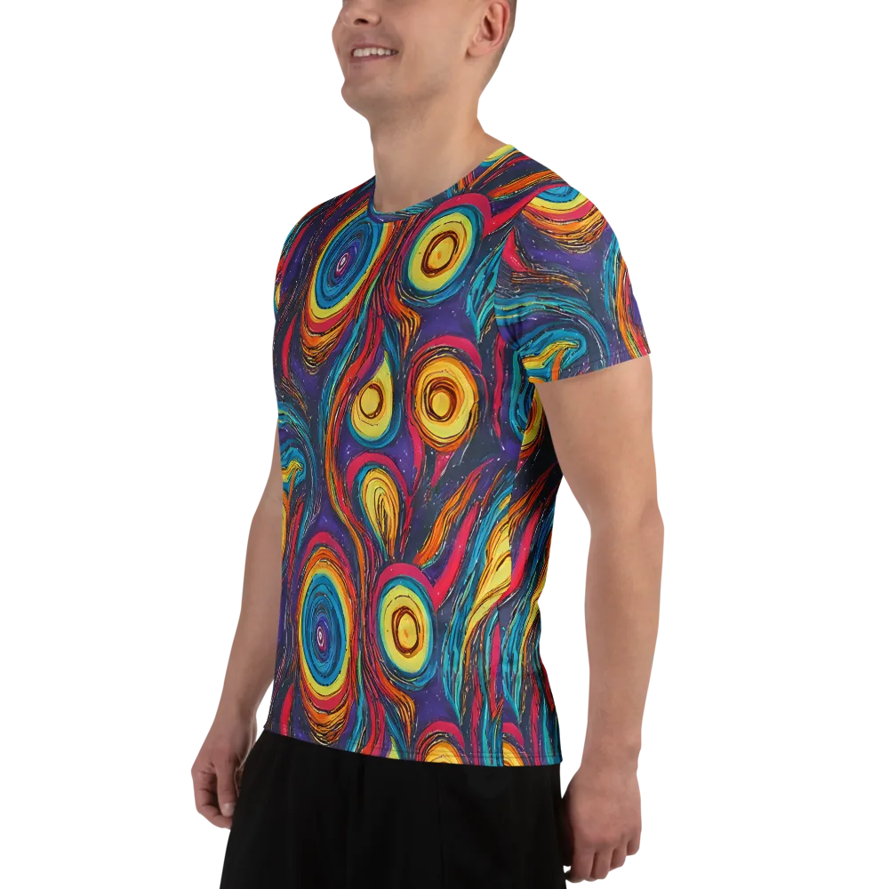 Painted Planets on Men's Athletic T-Shirt — Left