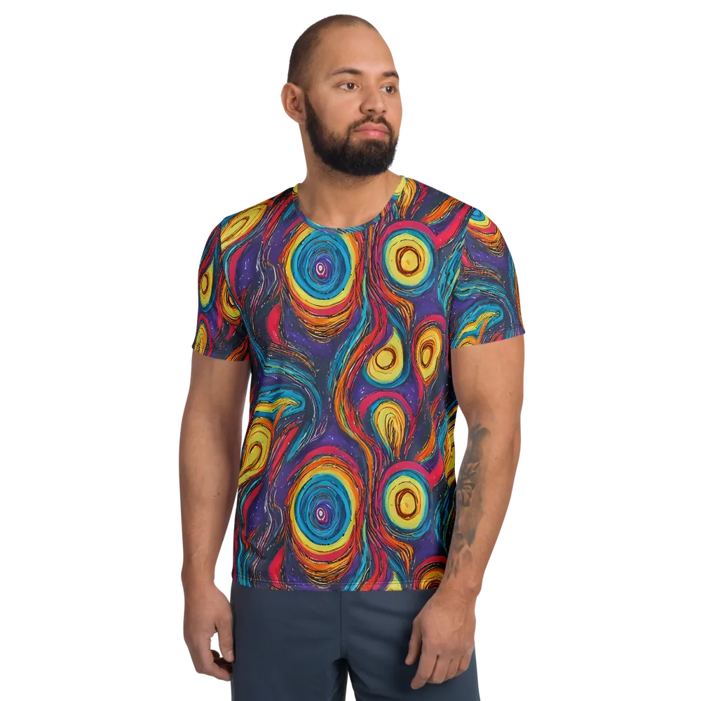 Painted Planets on Men's Athletic T-Shirt — Front