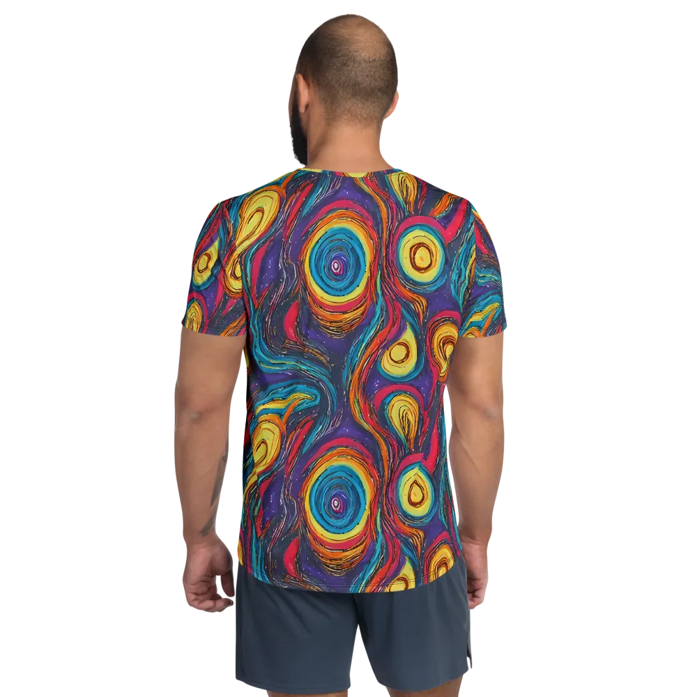 Painted Planets on Men's Athletic T-Shirt — Back