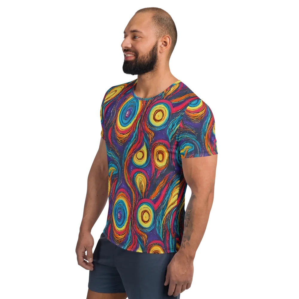 Painted Planets on Men's Athletic T-Shirt — Left