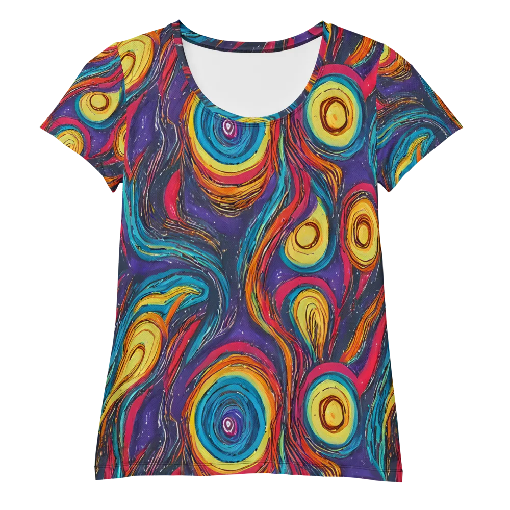 Painted Planets on Women's Athletic T-Shirt — Front