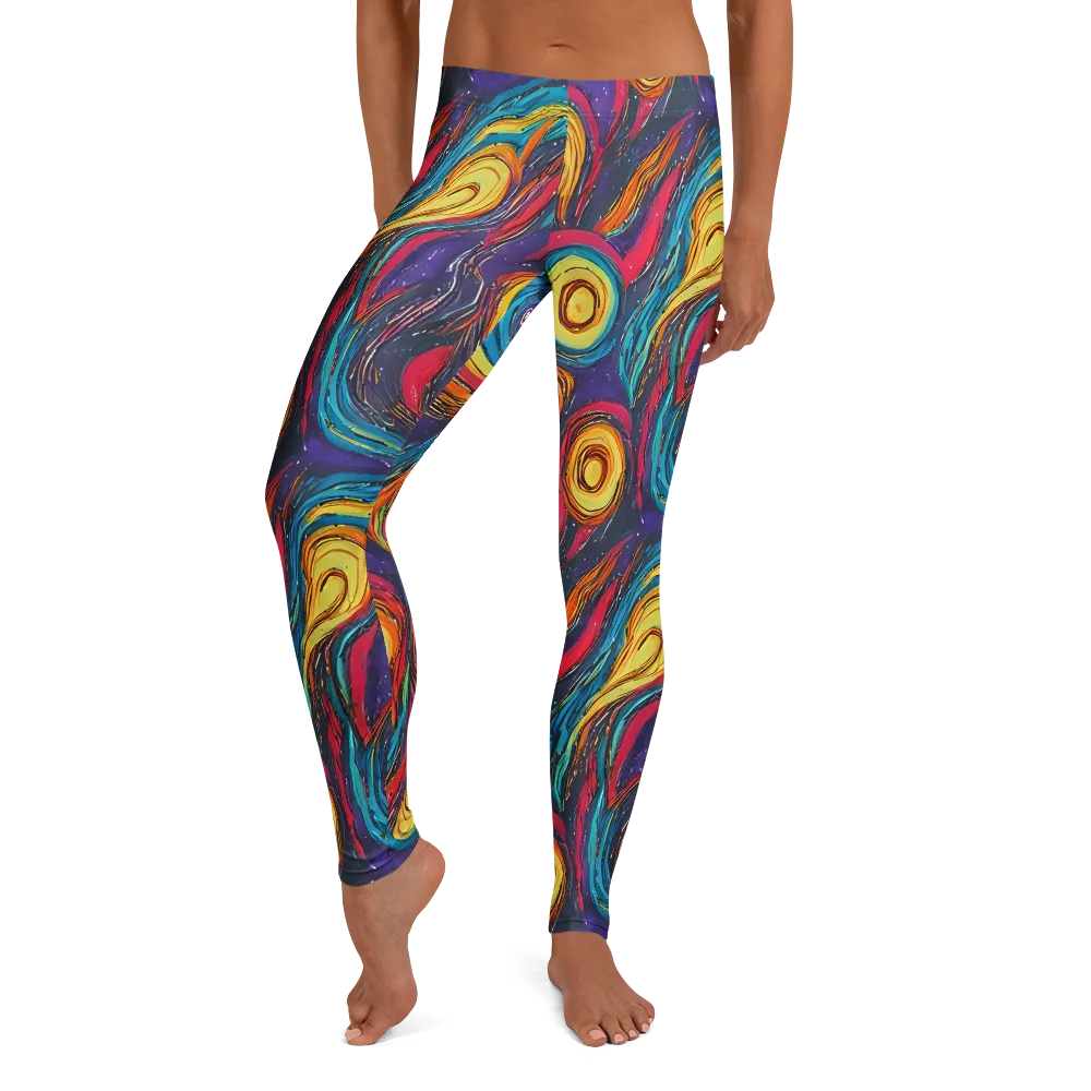 Painted Planets on Leggings — Front