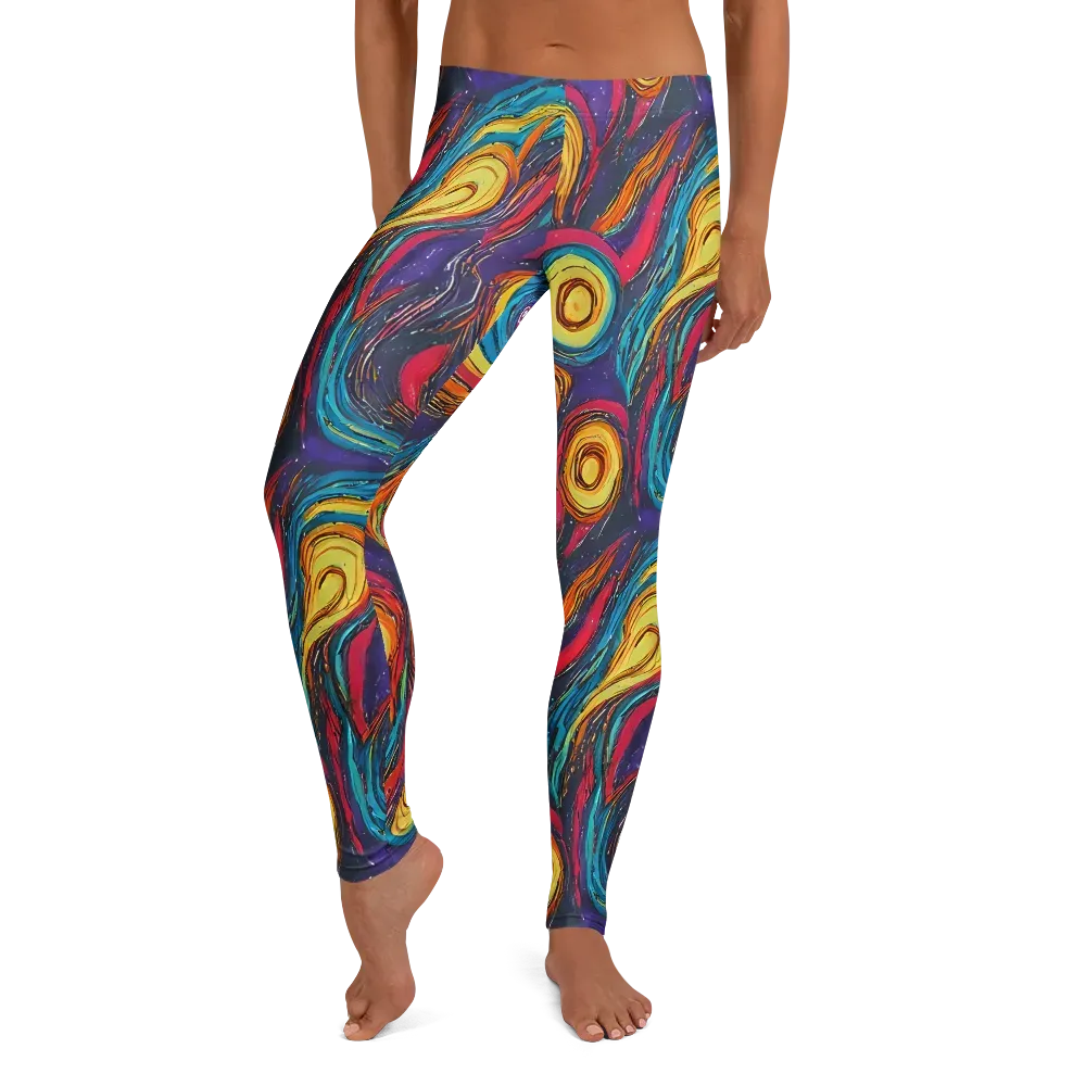 Painted Planets on Leggings — Front