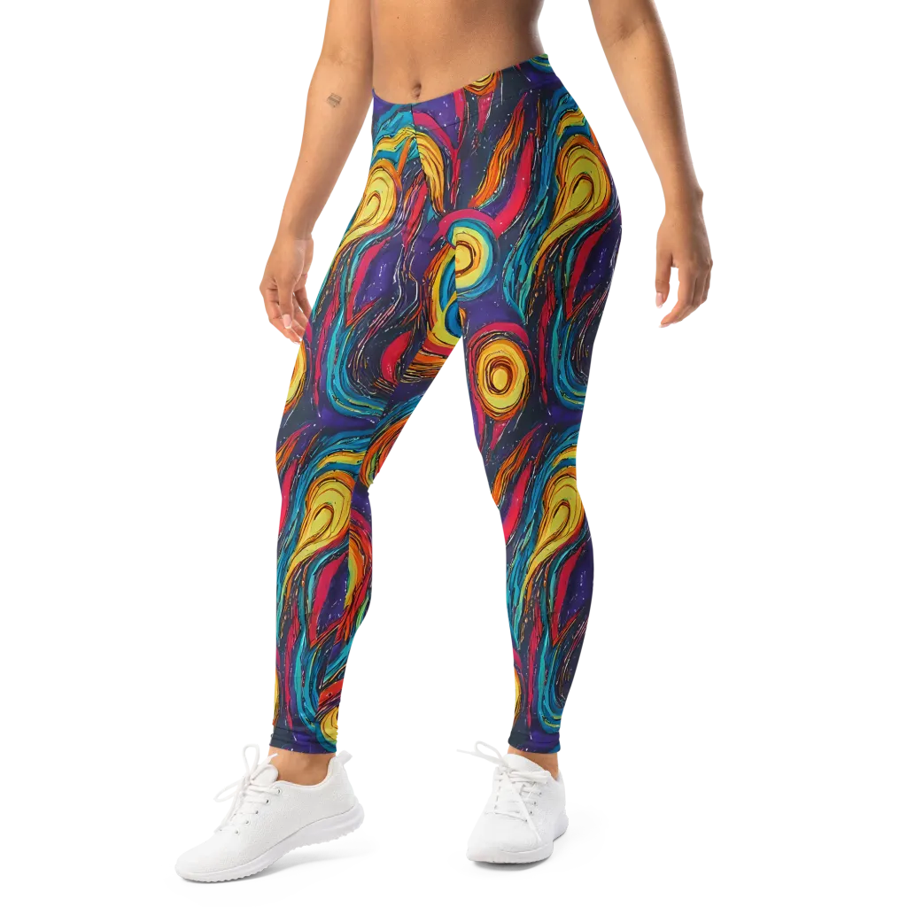 Painted Planets on Leggings — Left Front