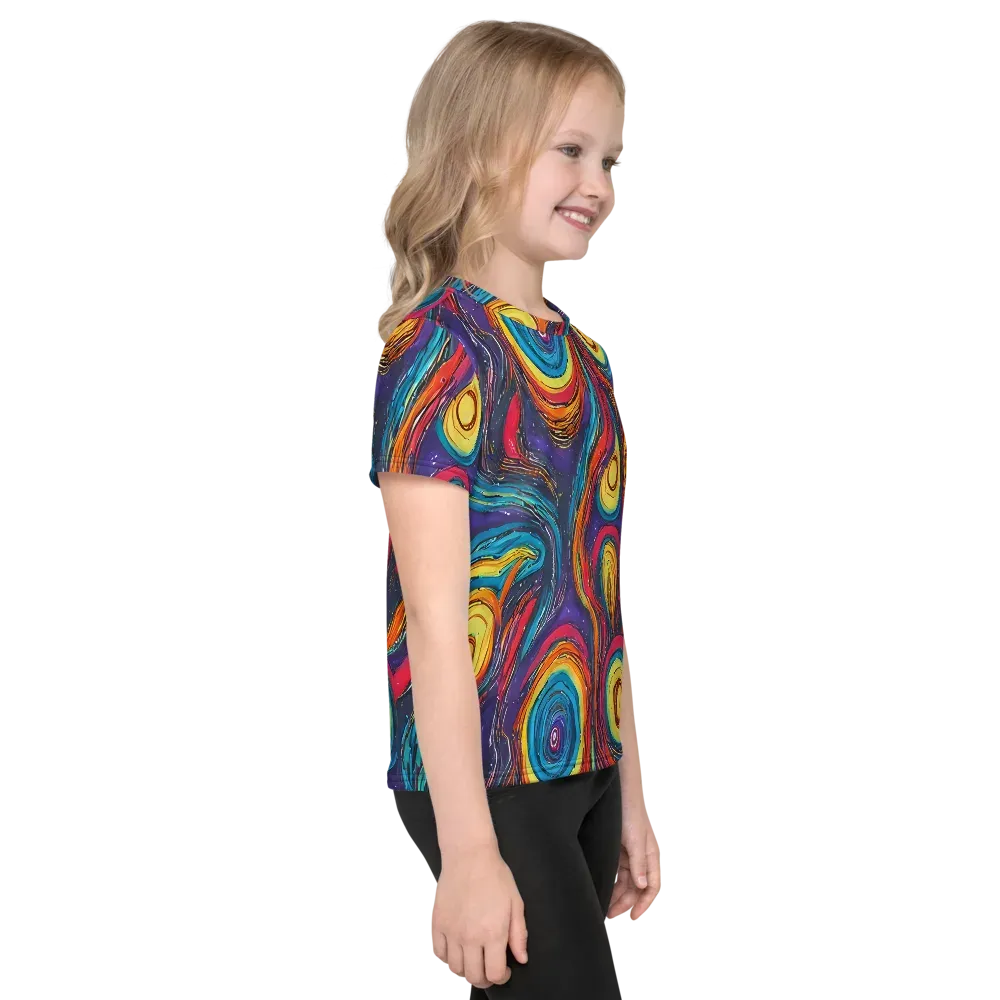 Painted Planets on Kids Crew Neck T-Shirt — Right